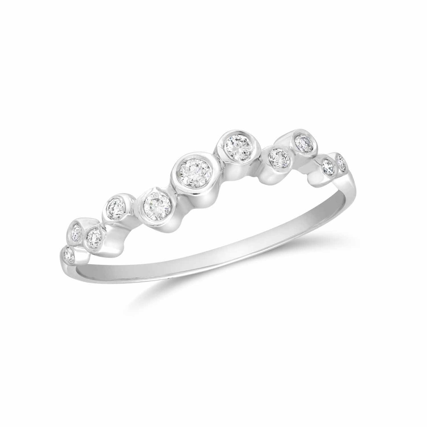 Bubbly round design diamond ring