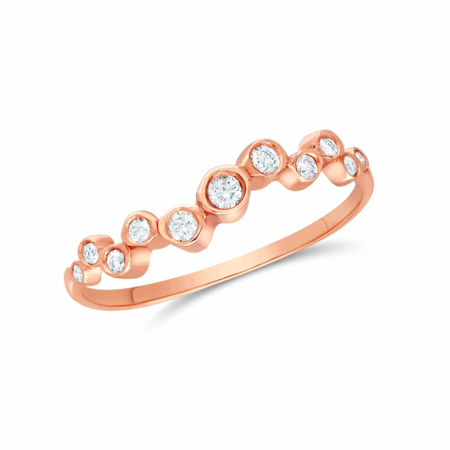 Bubbly round design diamond ring