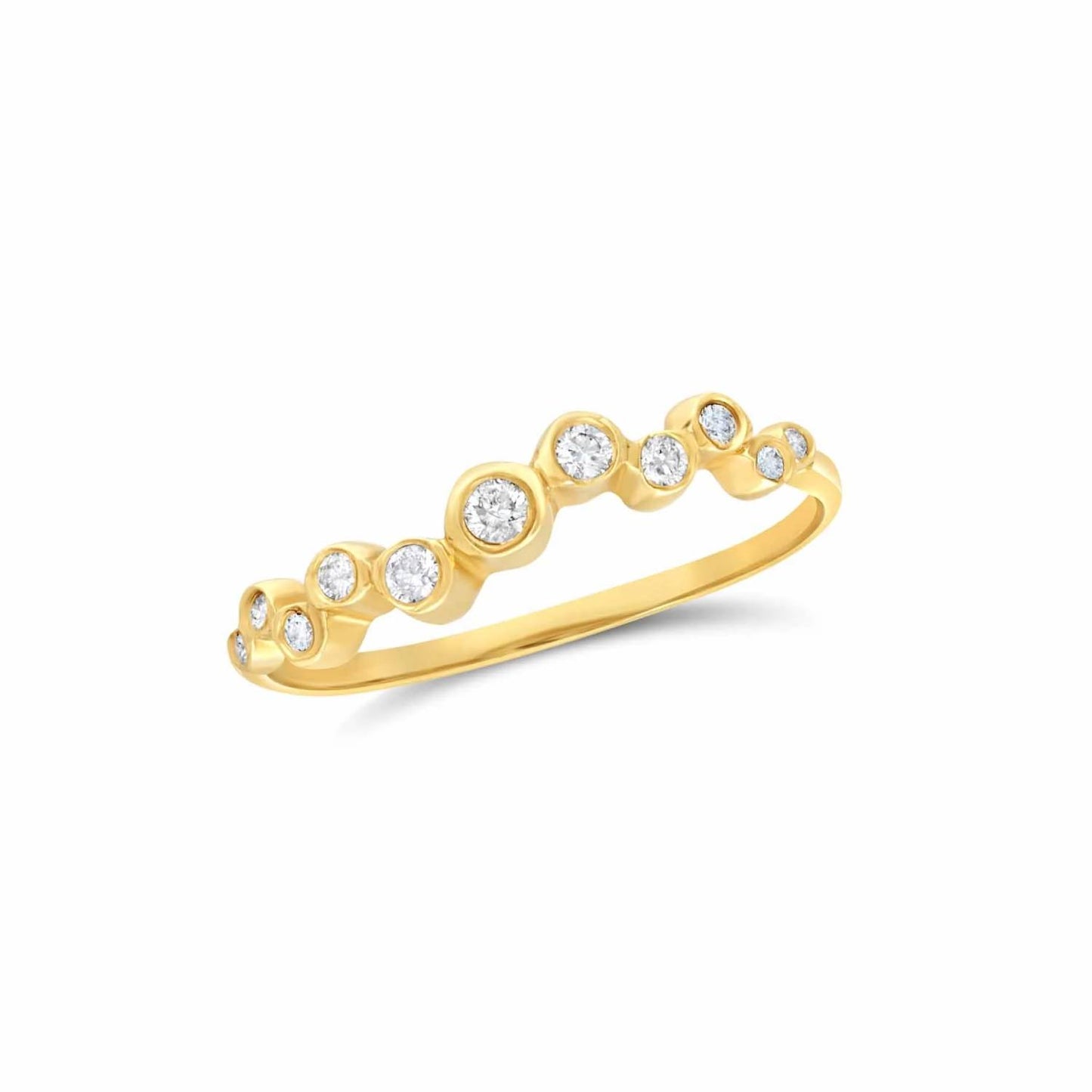 Bubbly round design diamond ring