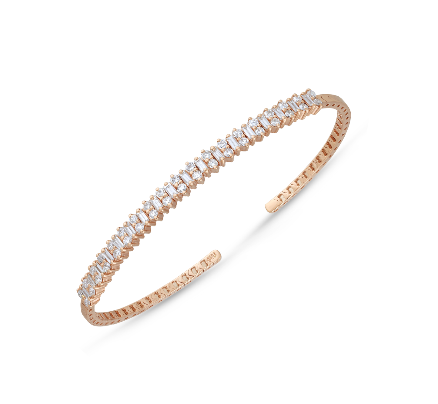 Baguette and round diamond bracelet
