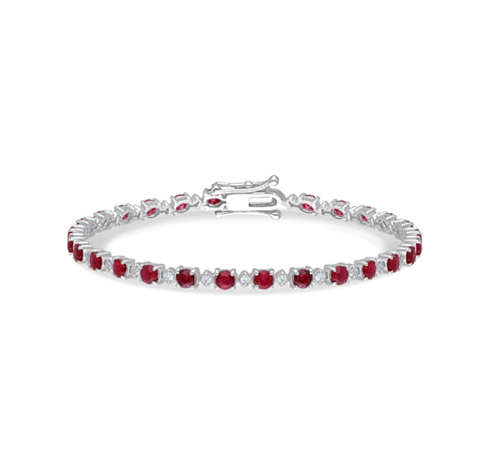 Ruby alternate diamond bracelet