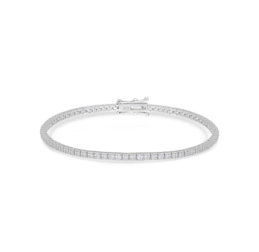 Stackable uniform diamond tennis bracelet