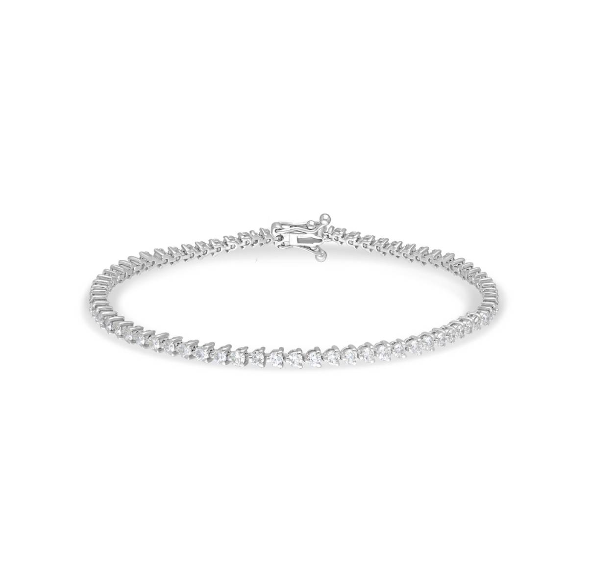 Three prong 0.03 diamond tennis bracelet