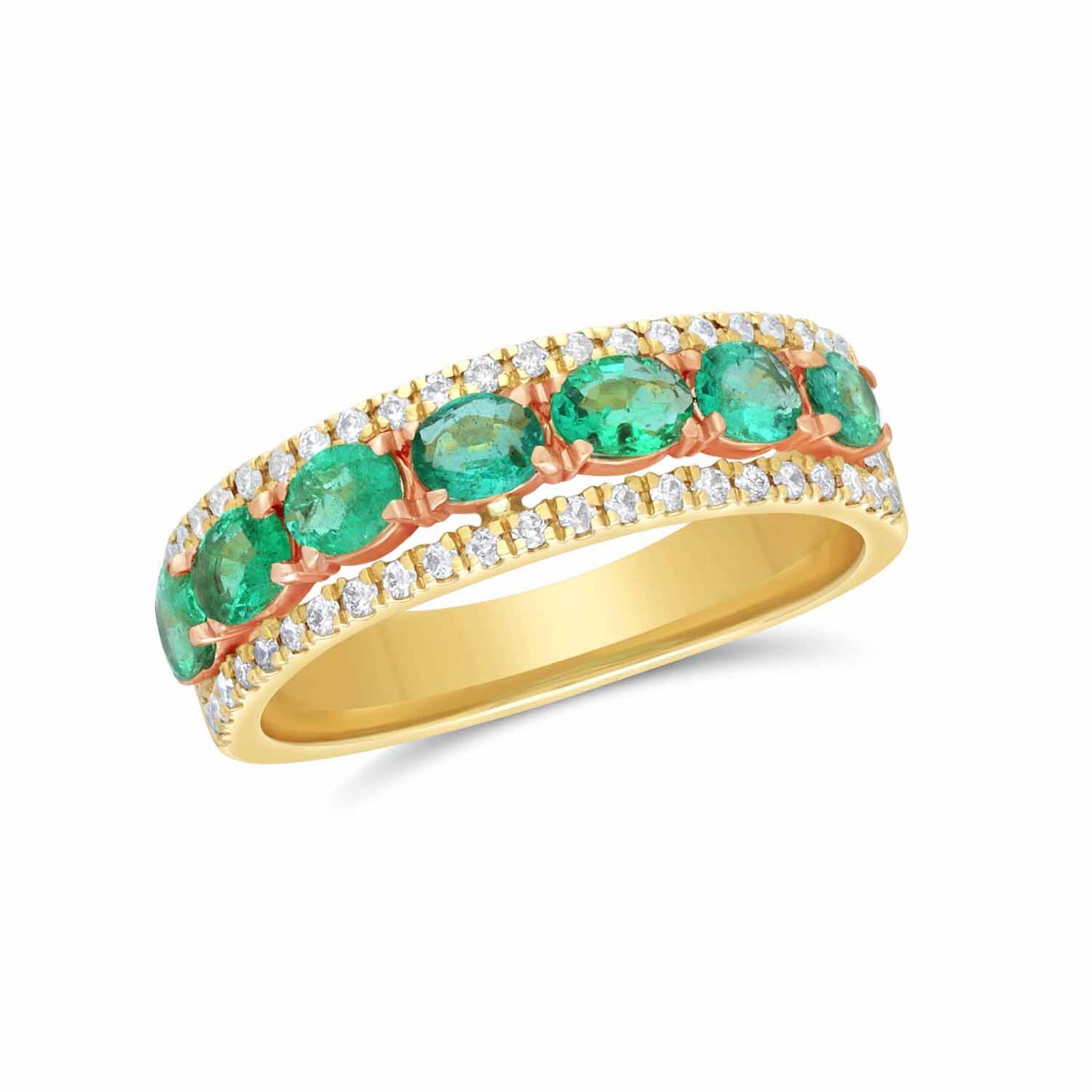 Emerald oval shape diamond ring