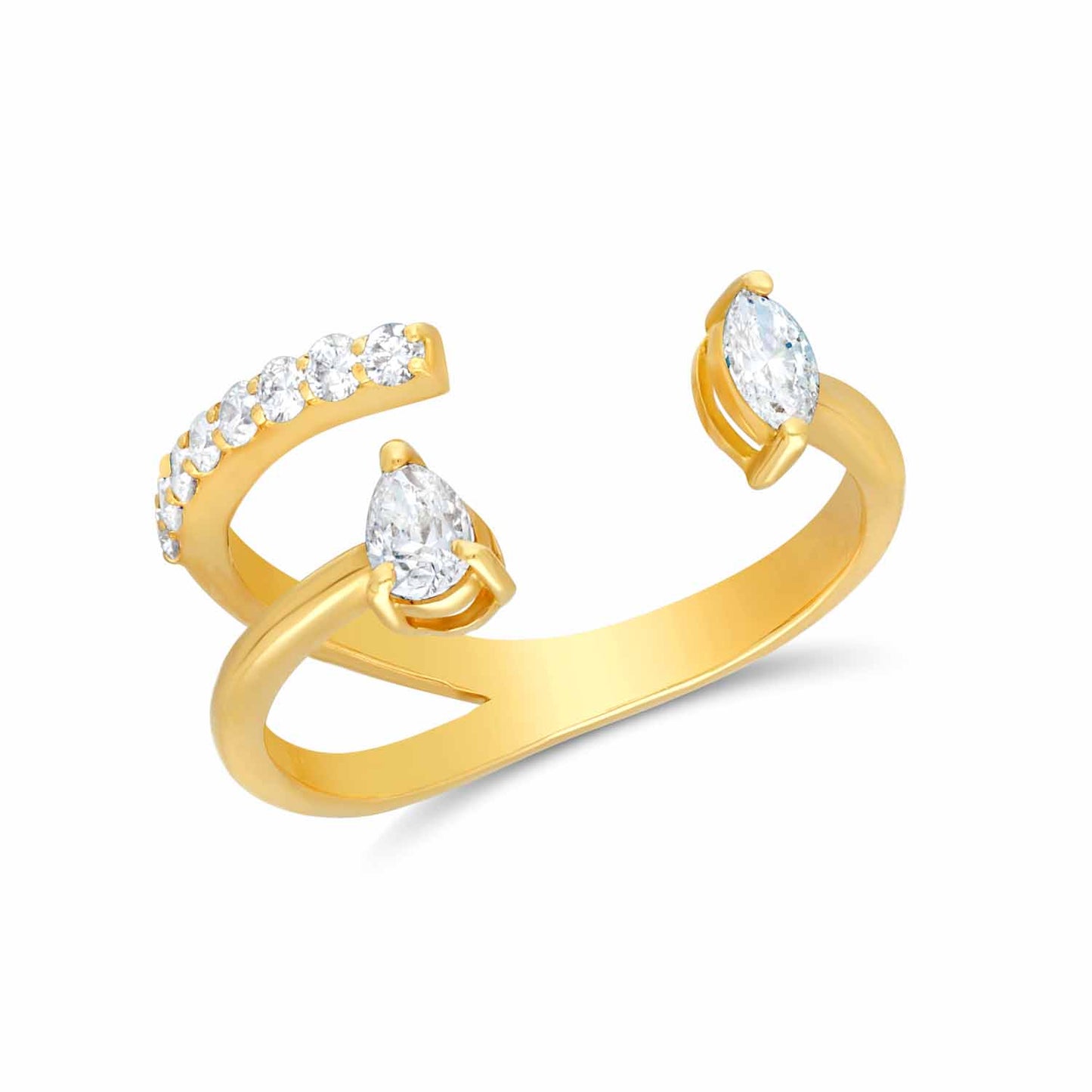 Open triangle diamond ring