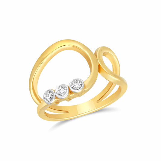 Three round fashion diamond ring