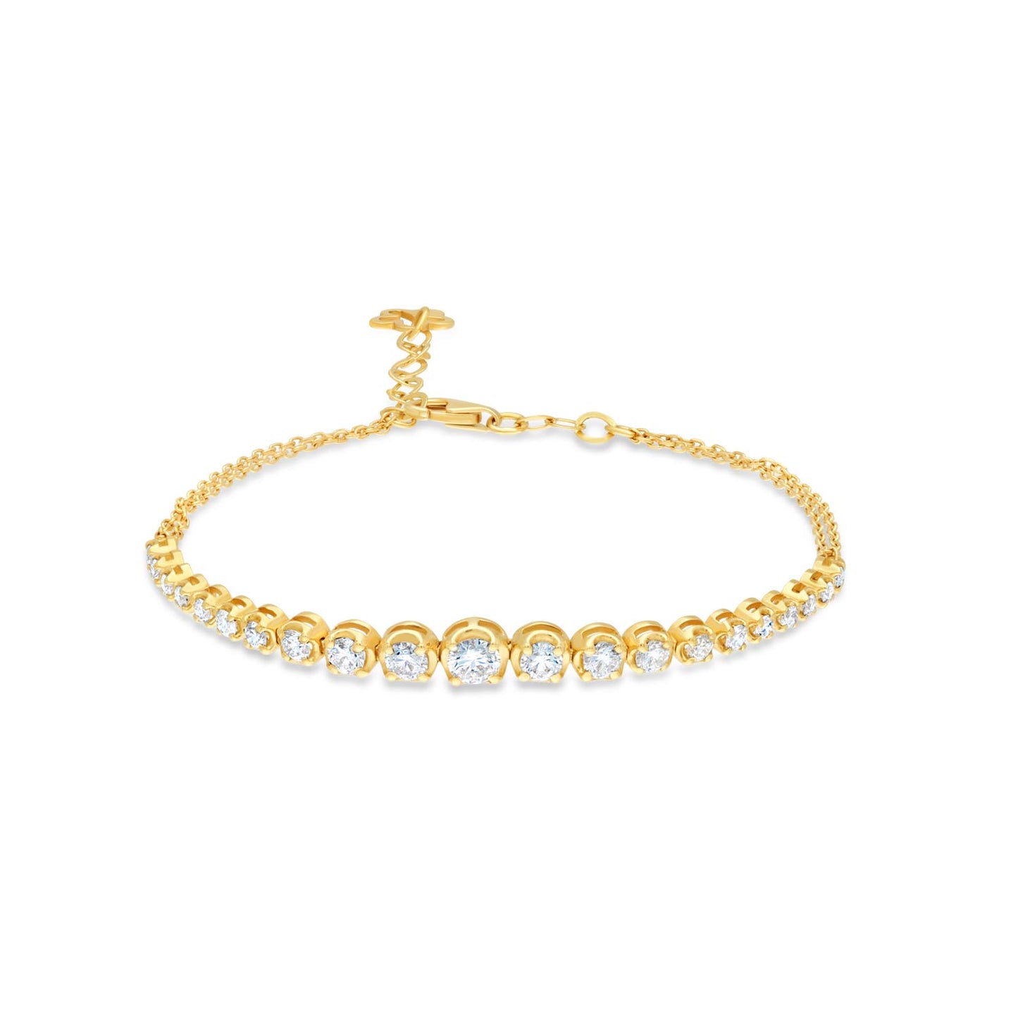 Embedded gradual diamond bracelet