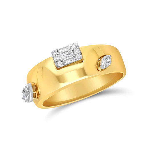 Smooth fashion design diamond ring