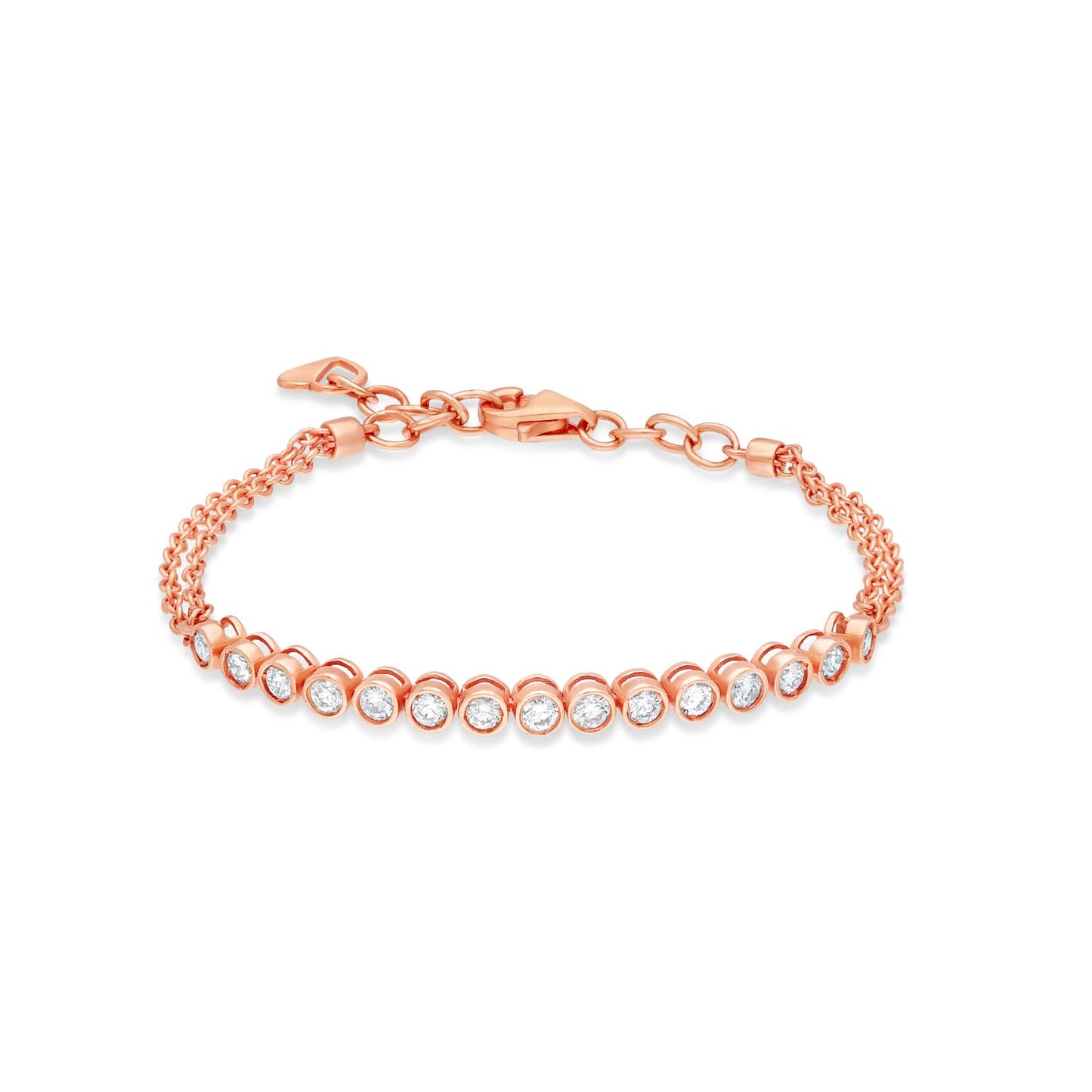 Embedded half tennis diamond bracelet