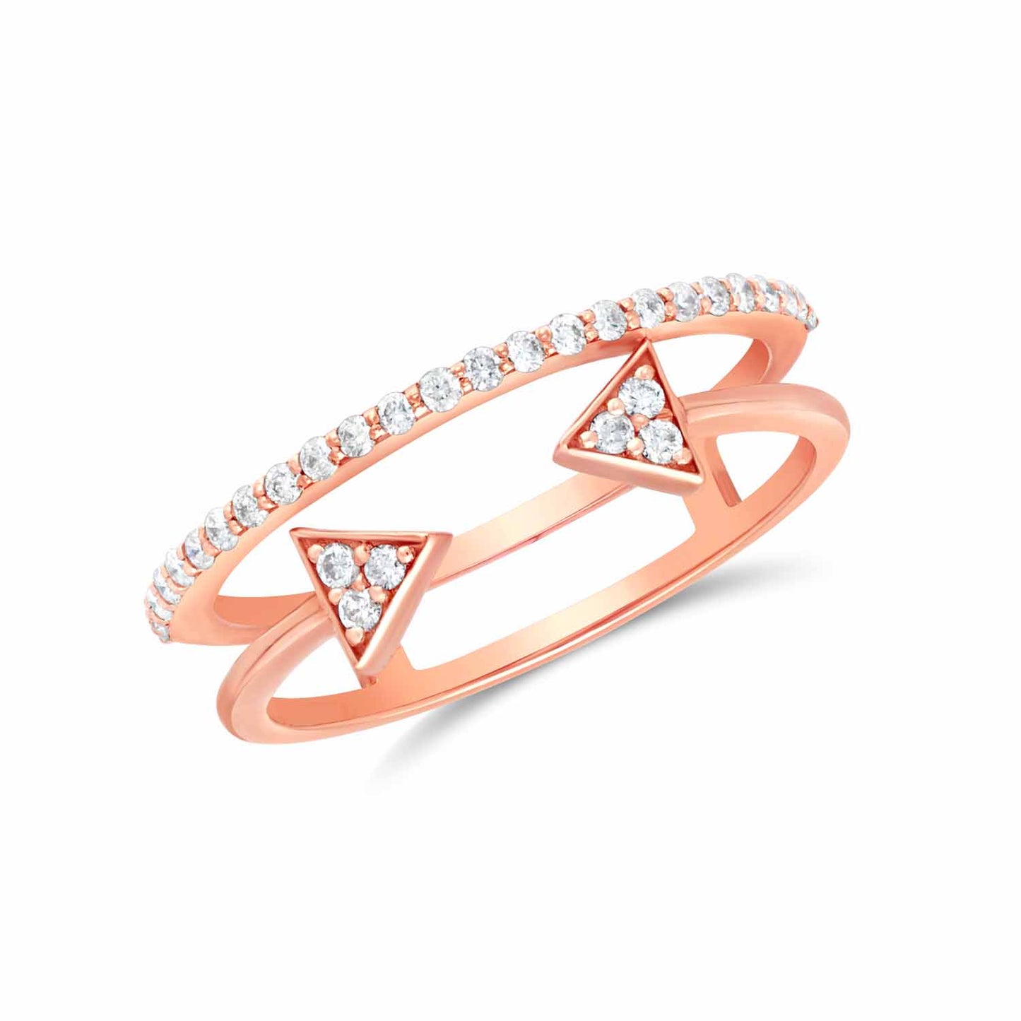 Gold double arrow diamond ring