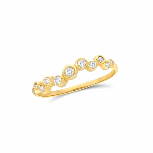 Bubbly round design diamond ring