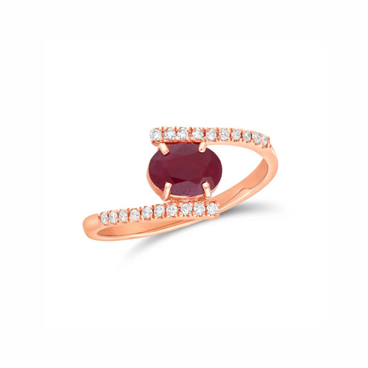 Ruby oval diamond ring