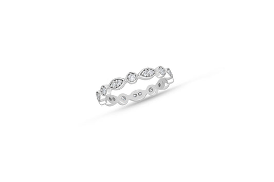 Marquise and round stacking diamond ring