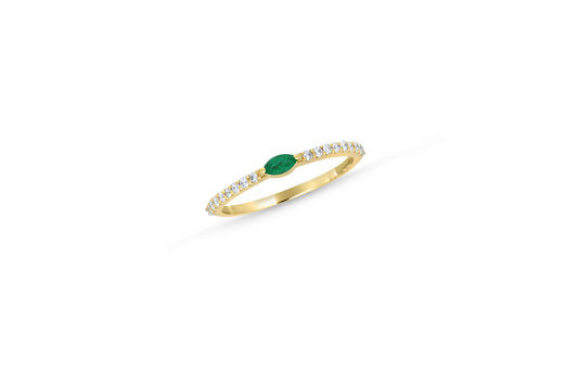 Marquise emerald diamond ring