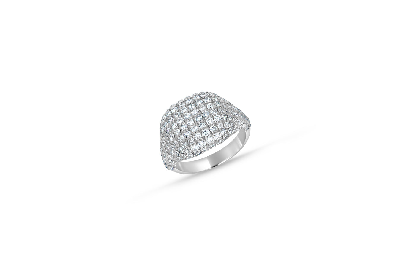 White gold pinky cube diamond ring