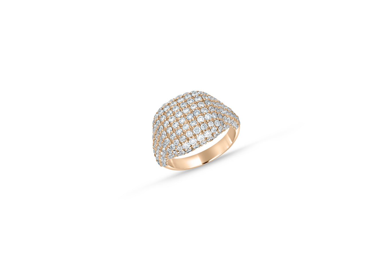 Rose gold pinky cube diamond ring