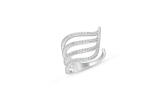 Four line open diamond ring