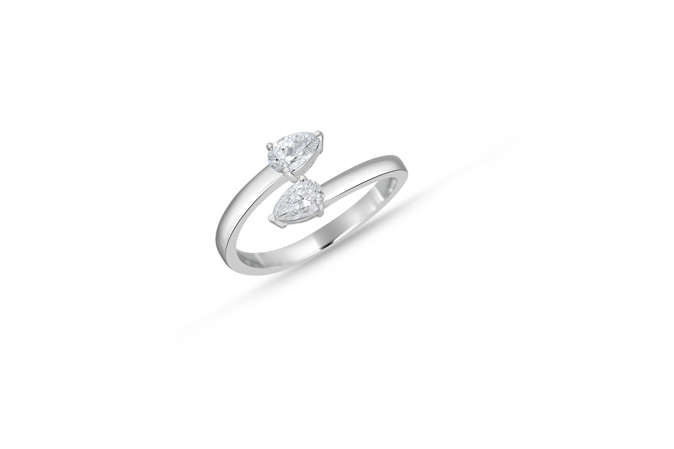 Double twin pear shape diamond ring