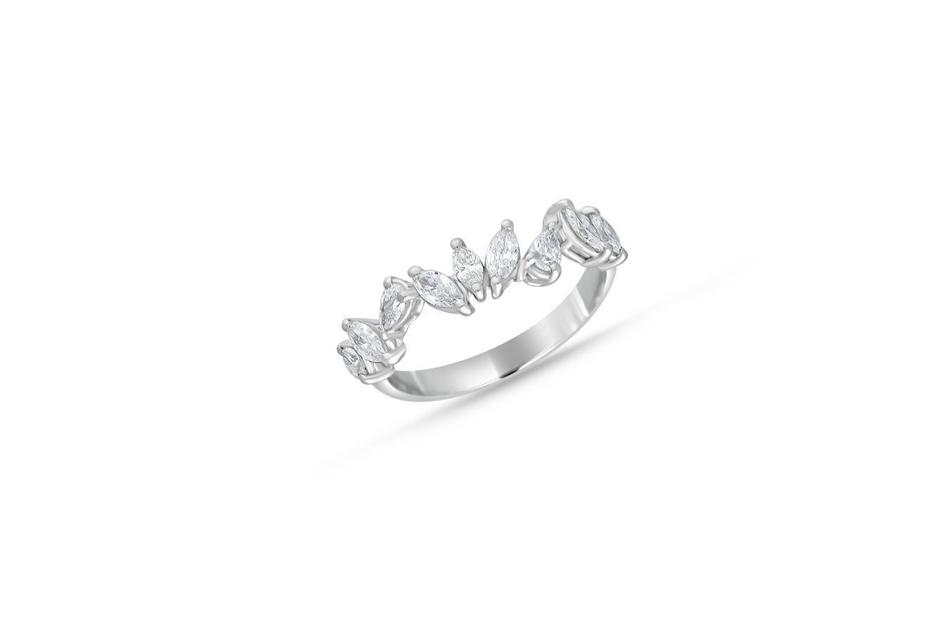 Scattered pear shape diamond ring