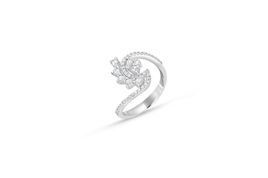 Wave design diamond ring