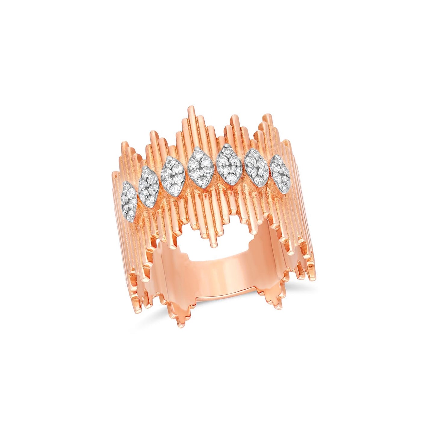 Zig zag marquise shape diamond ring