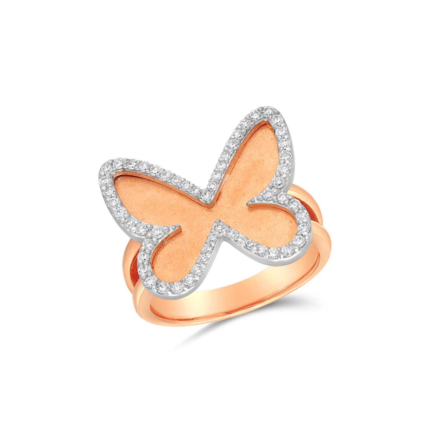 Butterfly outline diamond ring