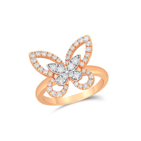 3D butterfly marquise diamond ring