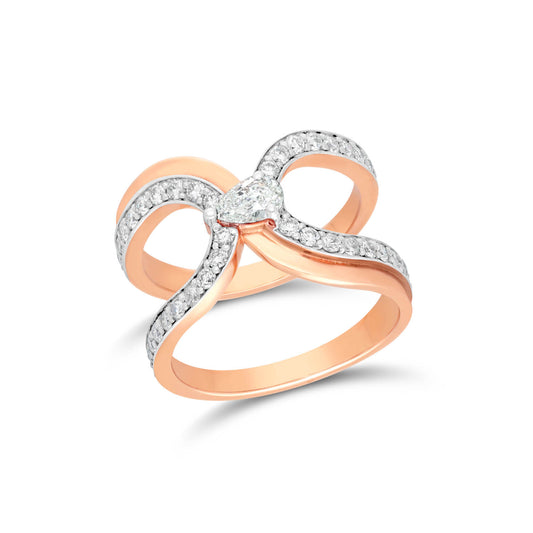 0.25 pear shape intersect diamond ring