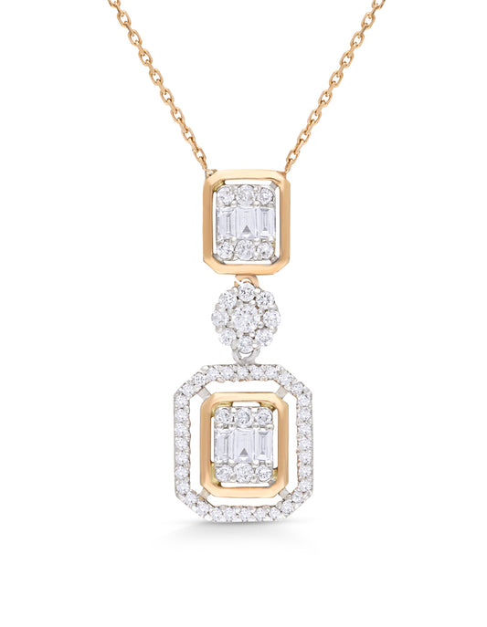 Cage design dangling diamond pendant