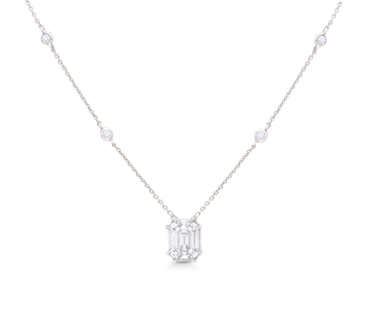 Pie cut diamonds pendant