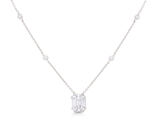 Pie cut diamonds pendant