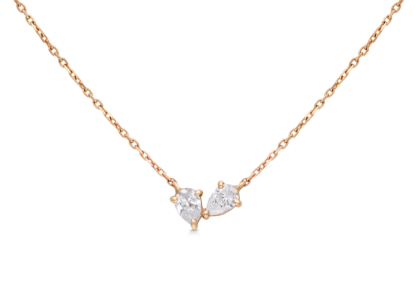 Double pear shape diamond pendant