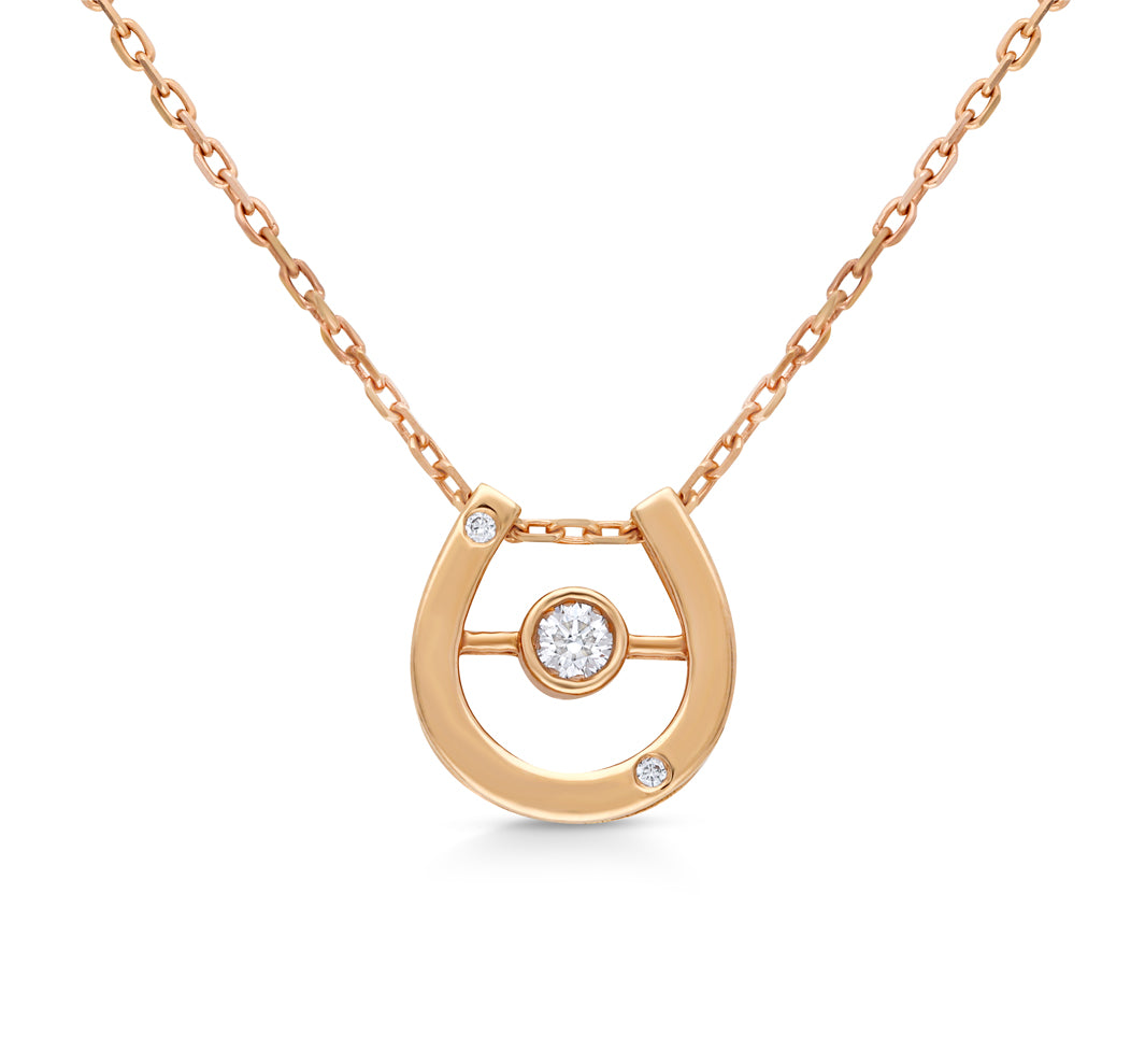 Horse shoe diamond pendant