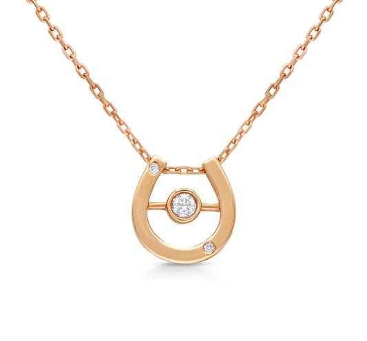 Horse shoe diamond pendant