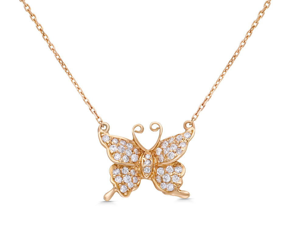 Butterfly diamond pendant