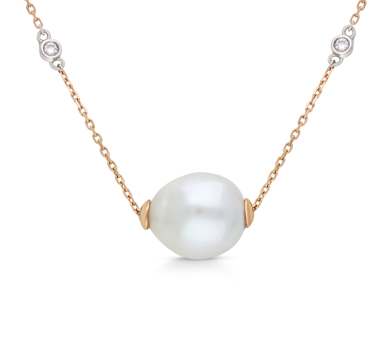 Natural south sea pearl diamond pendant