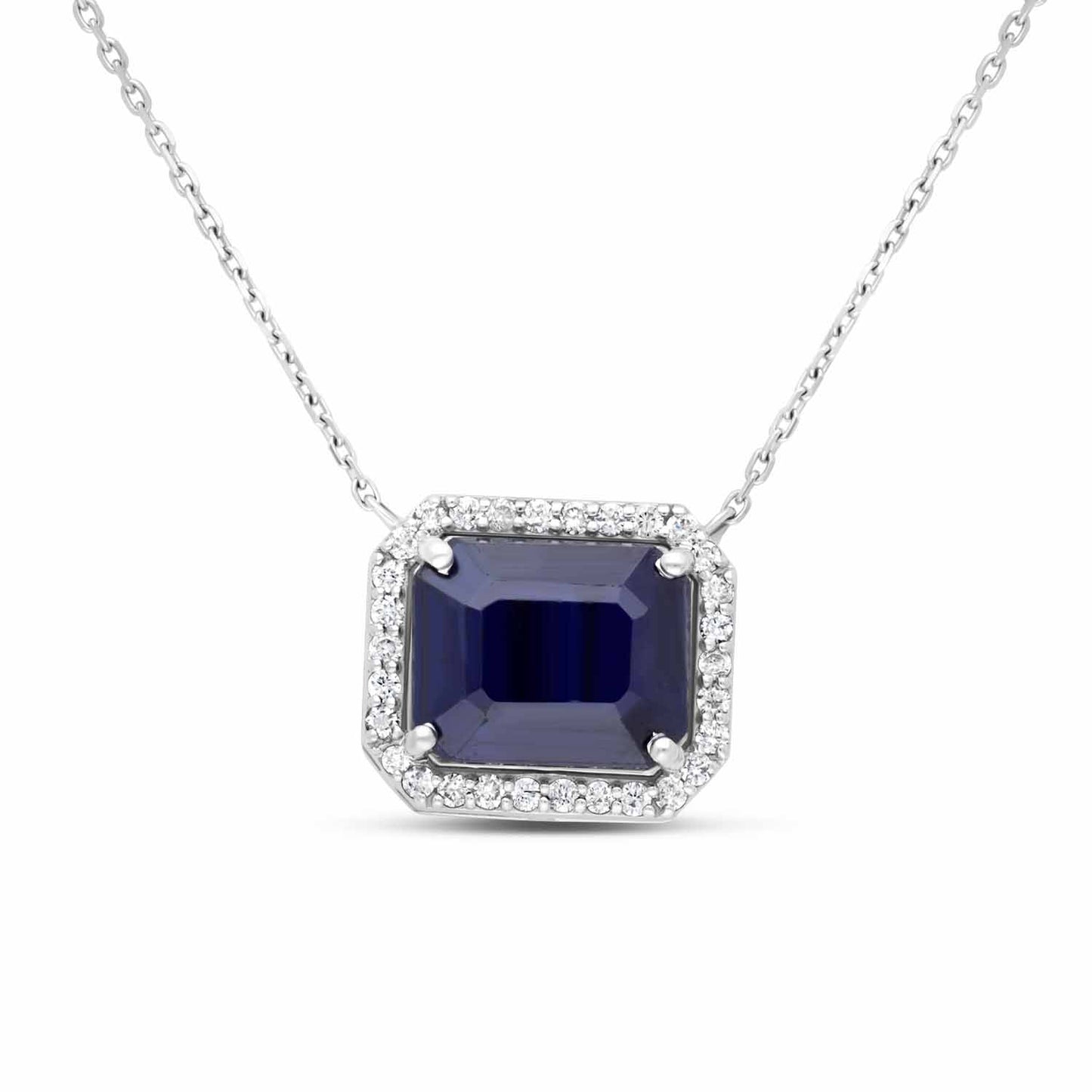 Saphire single line diamond pendant