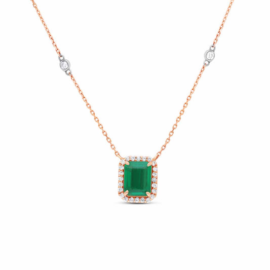 Emerald and diamond pendant