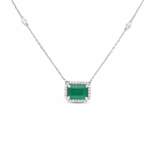 Emerald and diamond pendant