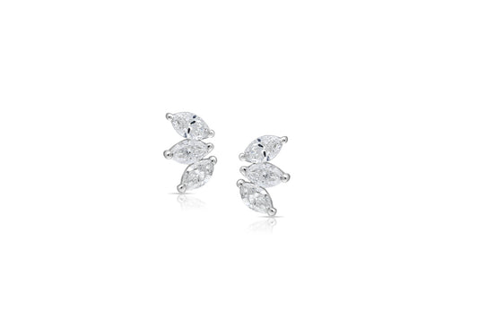 Three marquise 0.13 diamond earring