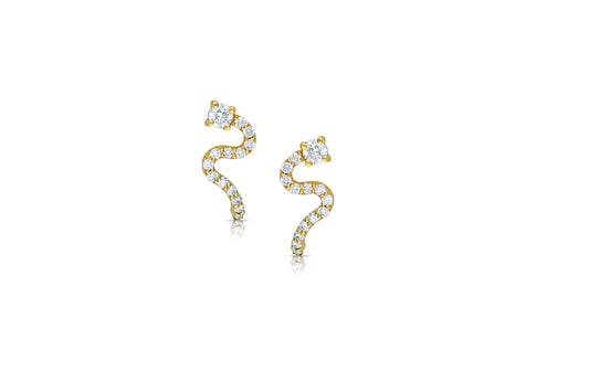 Snake design diamond earring