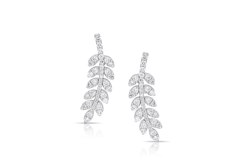 Lucky leaf diamond earring