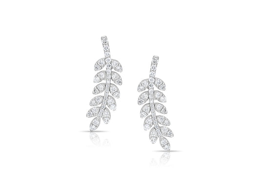 Lucky leaf diamond earring