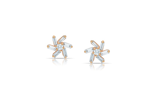 snowflake diamond stud earring