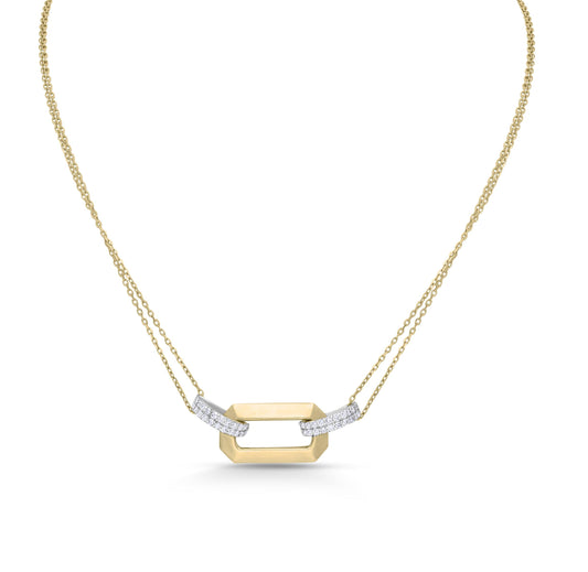 Double diamond loop diamond pendant