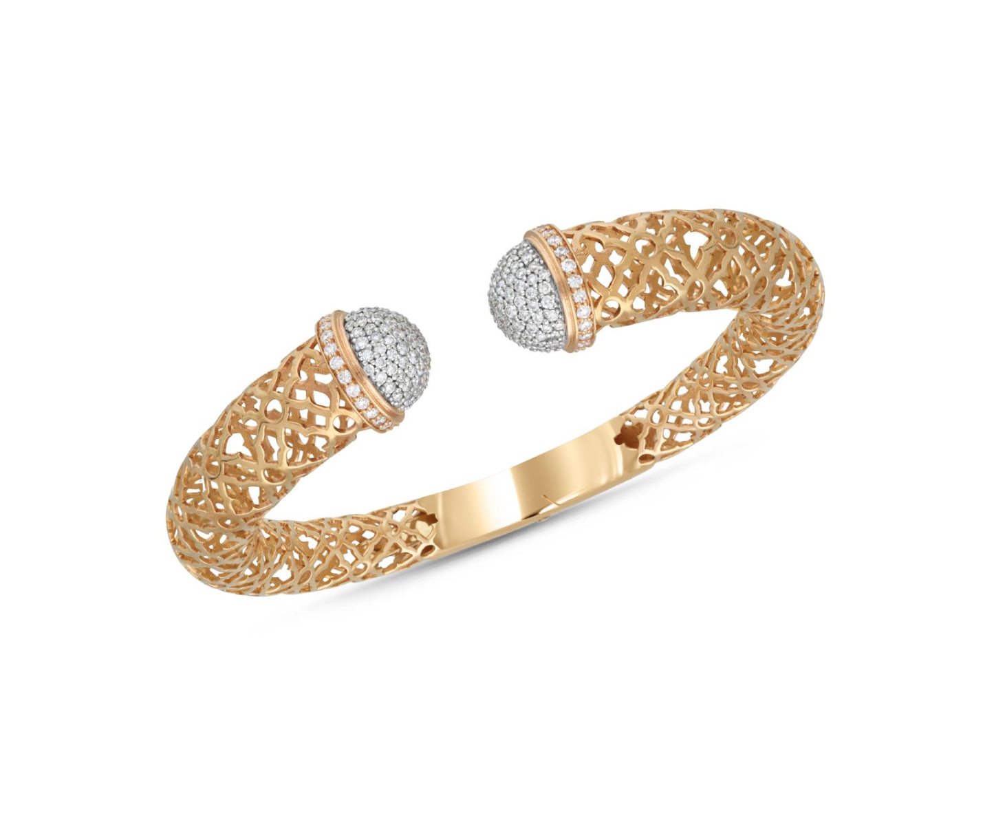 Pattern gold open diamond bracelet