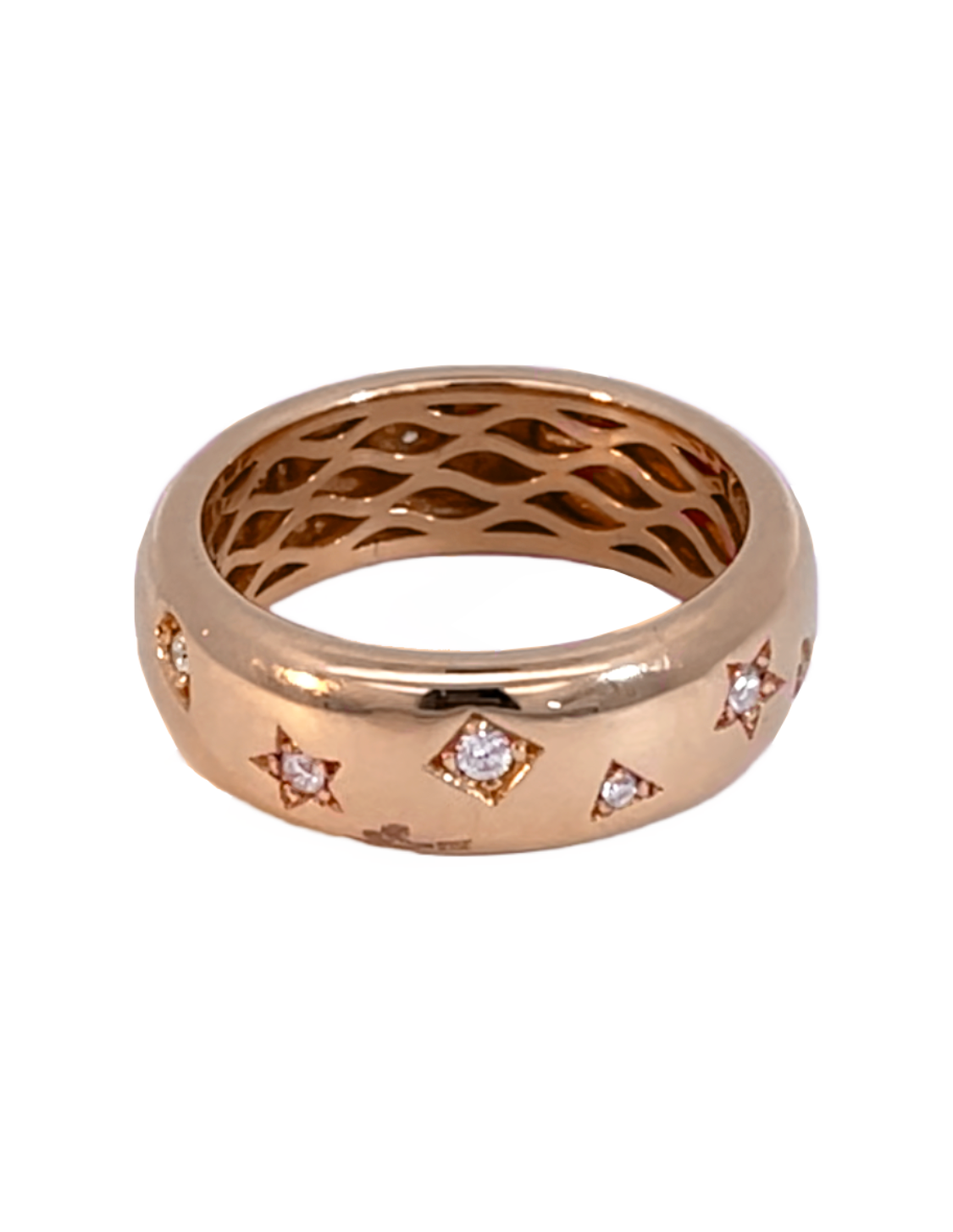 Rose gold and diamond ring