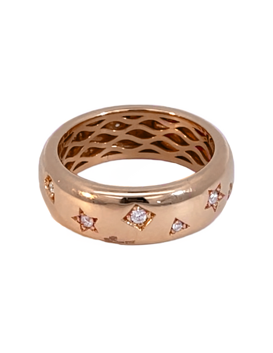 Rose gold and diamond ring