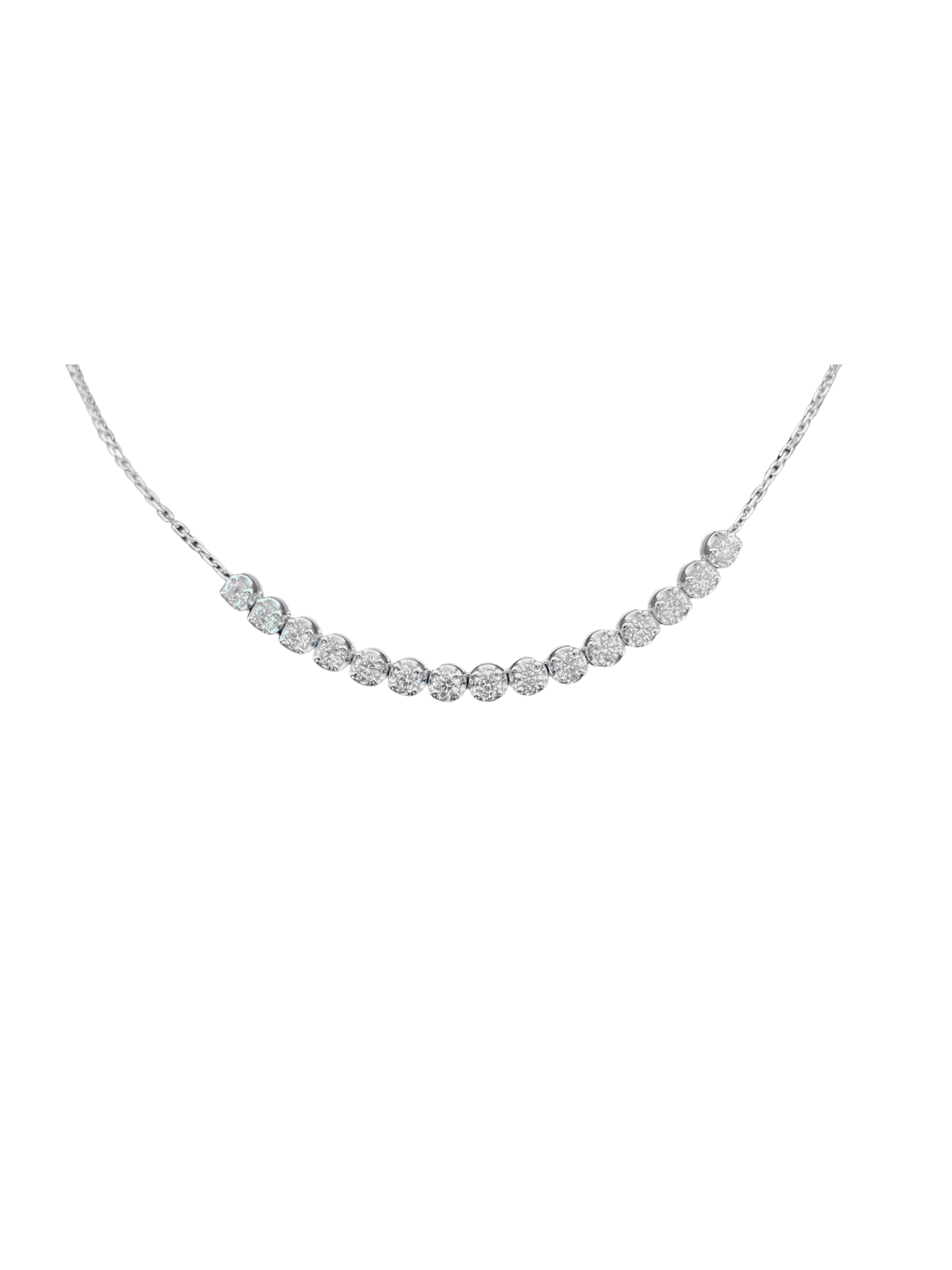 Semi tennis riviera stacking diamond pendant