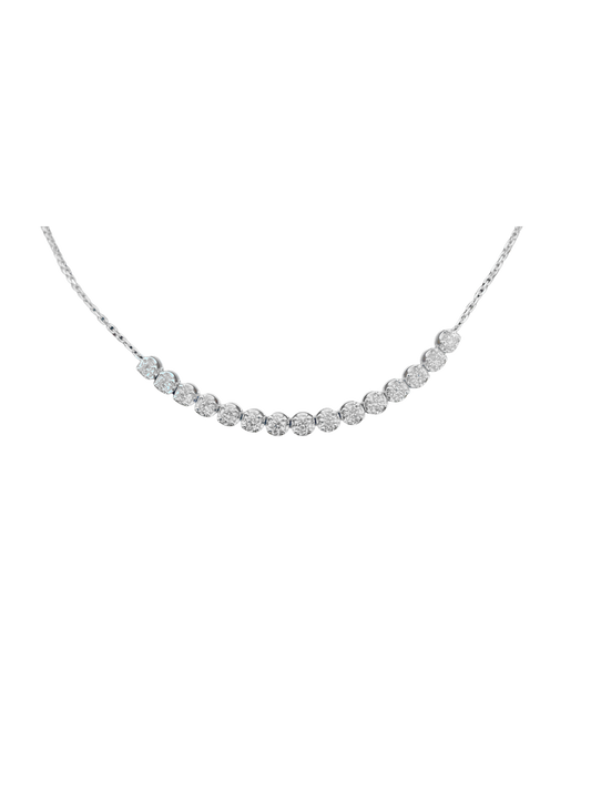 Semi tennis riviera stacking diamond pendant